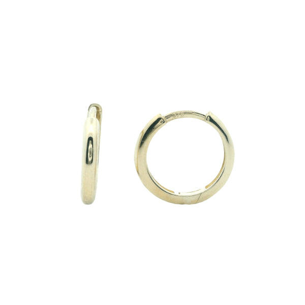 Plain huggie earrings in 9ct yellow gold