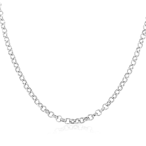 Light round belcher chain in 9ct white gold - 45cm