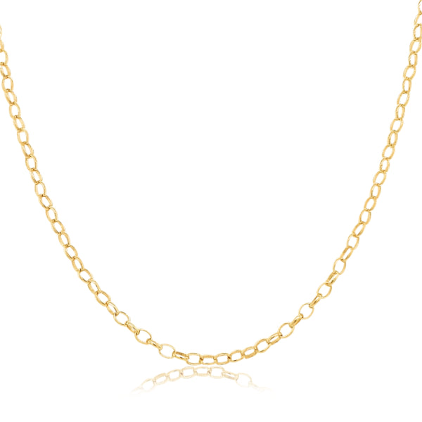 Light oval belcher chain in 9ct yellow gold - 55cm