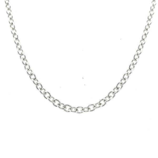 Medium round cable chain in 9ct white gold - 45cm