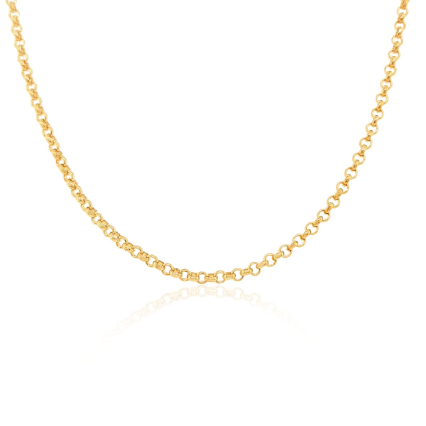 Fine round belcher chain in 9ct yellow gold - 45cm