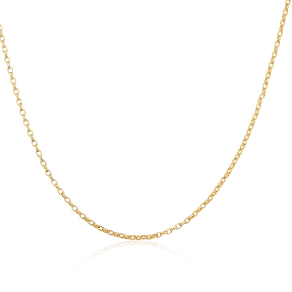 Fine oval belcher chain in 9ct yellow gold - 50cm