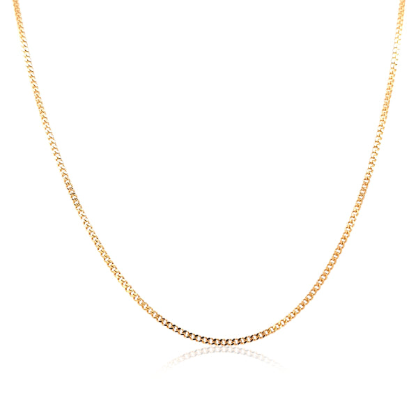 Light diamond cut curb chain in 9ct yellow gold - 50cm