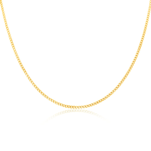 Light cable chain in 9ct yellow gold - 45cm