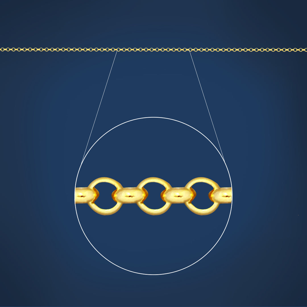 Light round belcher chain in 9ct yellow gold - 45cm