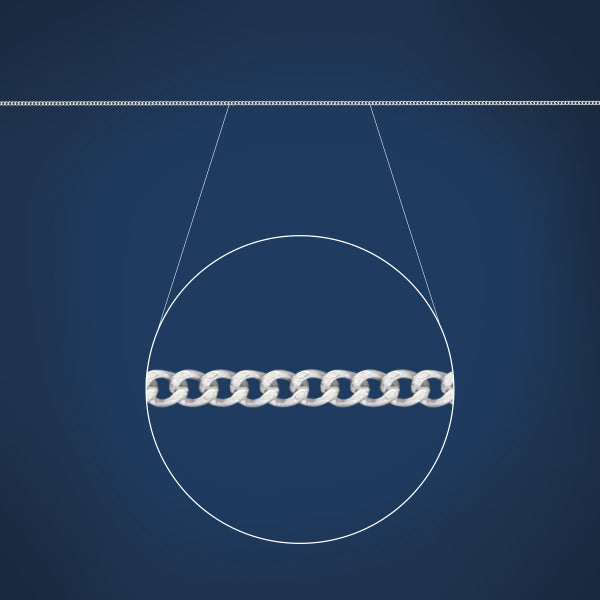 Fine curb chain in 9ct white gold - 45cm