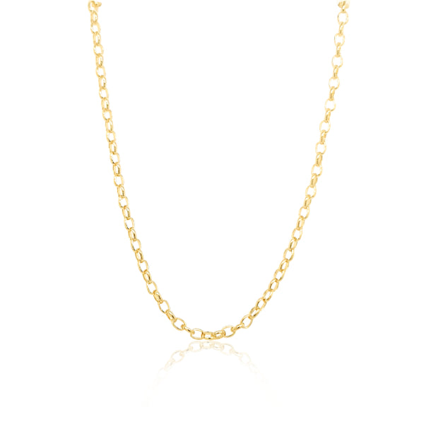 Fine oval belcher chain in 9ct yellow gold - 50cm
