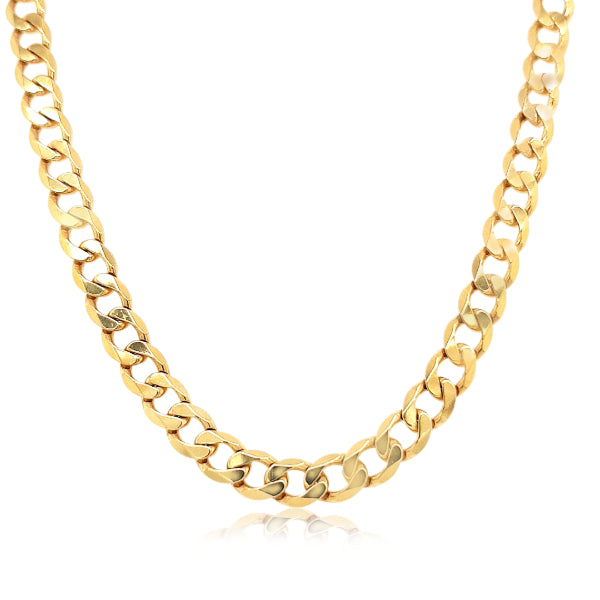 Very heavy bevel edged curb chain in 9ct yellow gold - 55cm