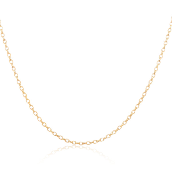 Fine oval belcher chain in 9ct yellow gold - 45cm