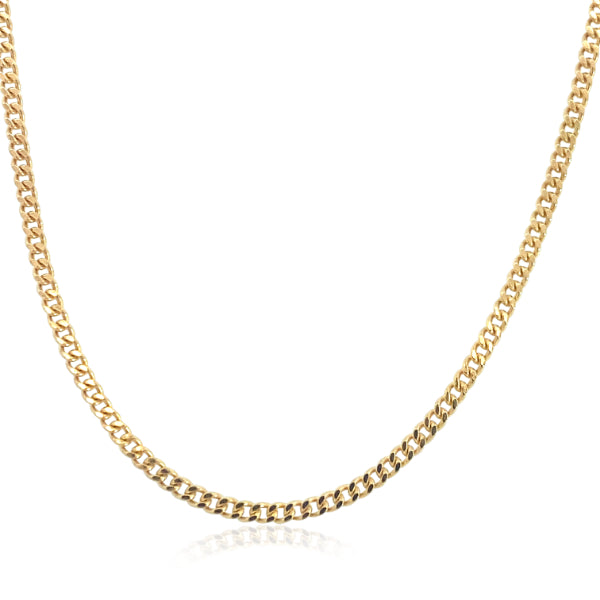 Diamond cut curb chain in 9ct yellow gold - 50cm
