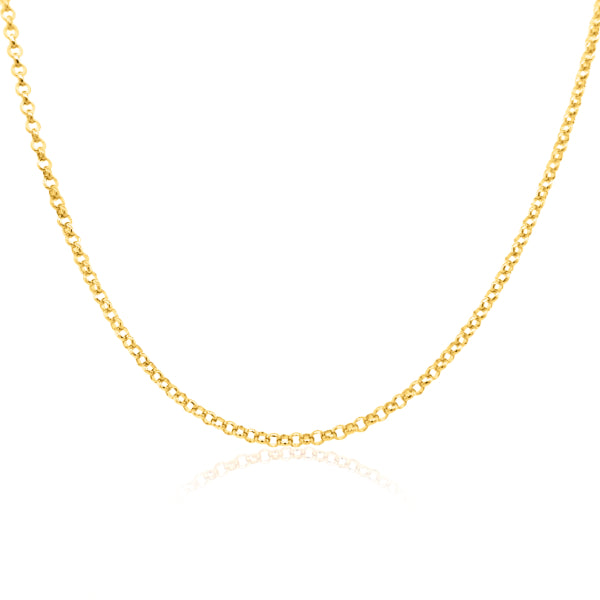 Light round belcher chain in 9ct yellow gold - 45cm