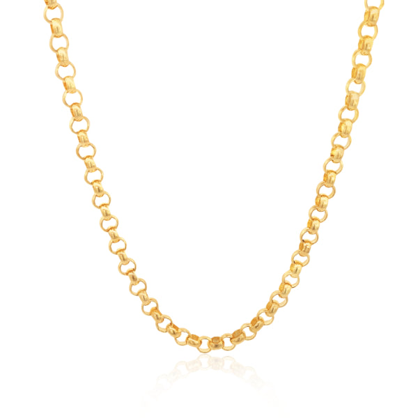 Heavy round belcher chain in 9ct yellow gold - 45cm