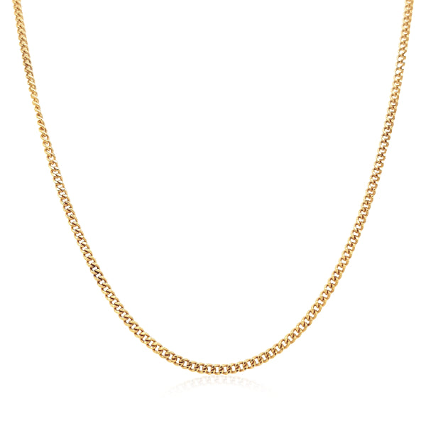 Medium diamond cut curb chain in 9ct yellow gold - 50cm