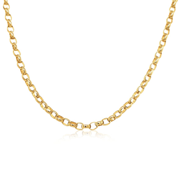 Medium oval belcher chain in 9ct yellow gold - 55cm