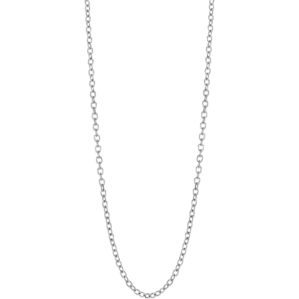 Fine cable chain in 9ct white gold - 45cm