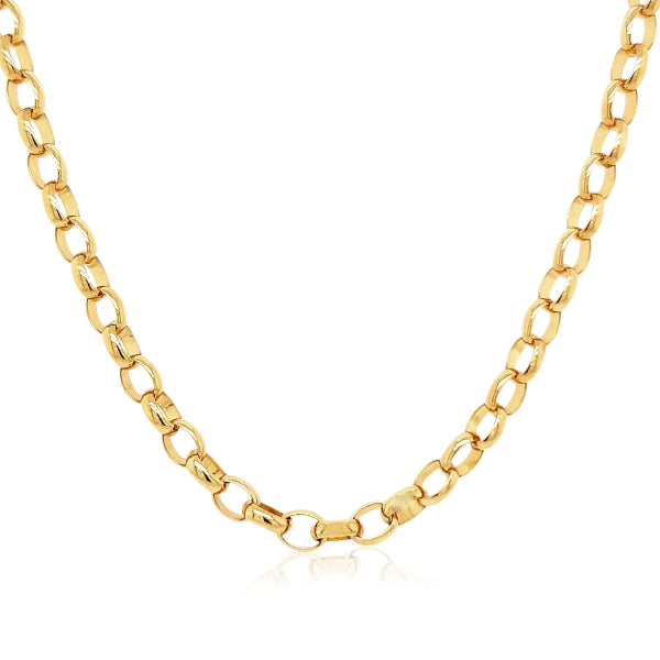 Medium oval belcher chain in 9ct yellow gold - 50cm