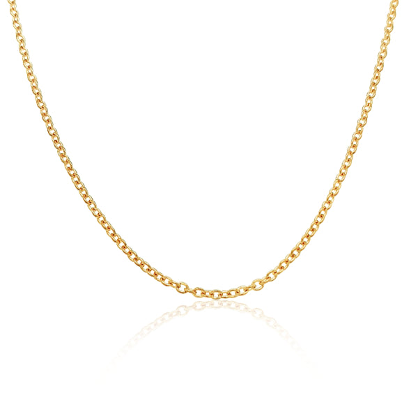 Medium round cable chain in 9ct yellow gold - 55cm