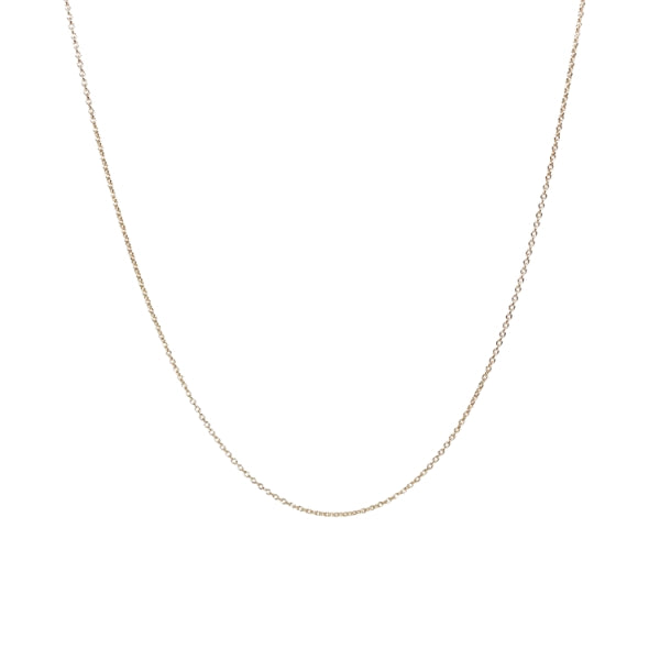 9ct yellow gold round cable chain - 40cm