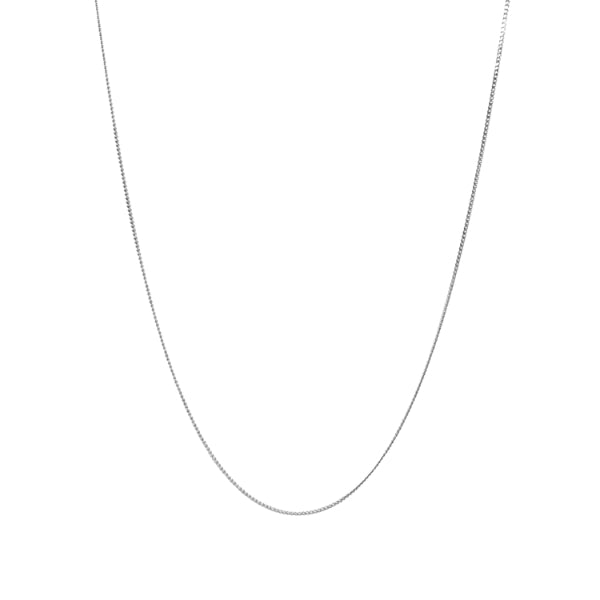 Fine 9ct white gold diamond cut curb chain - 50cm