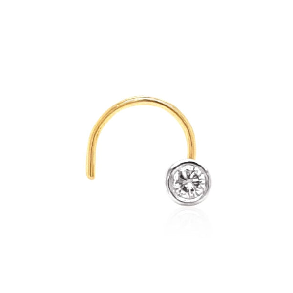 Diamond nose stud in 9ct yellow gold