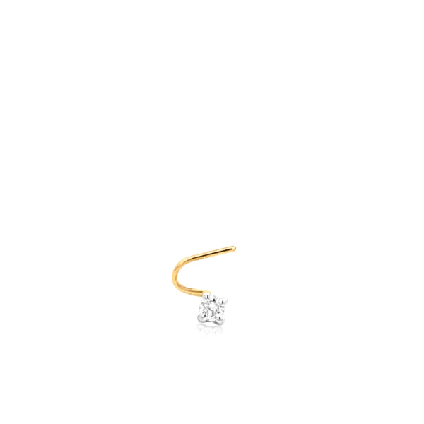 Diamond nose stud in 9ct yellow gold