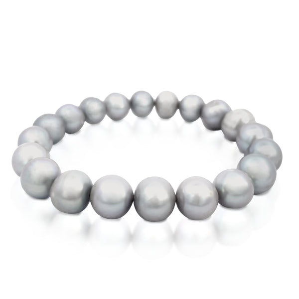 Grey fresh water pearl bracelet - 9.5-10.5mm