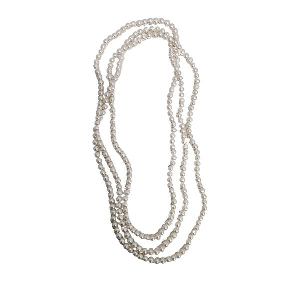 White freshwater potato pearl necklace - Long