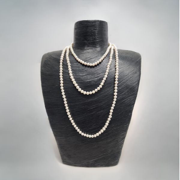 White freshwater potato pearl necklace - Long