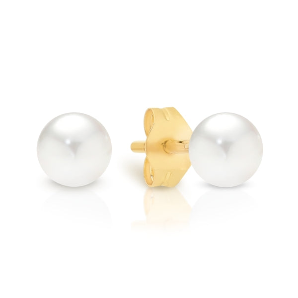 Akoya pearl stud earrings in 9ct yellow gold - 4.5-5mm