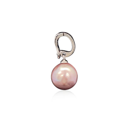 Lavender baroque pearl enhancer pendant in sterling silver