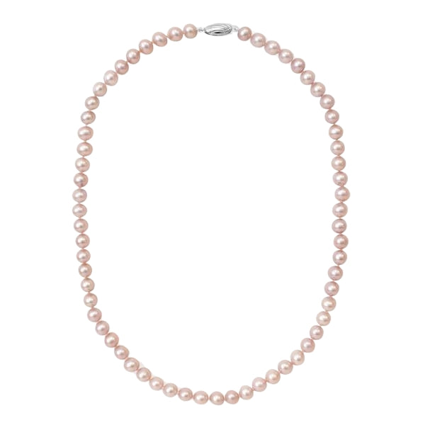 Strand of 6-7mm semi-round natural pink fresh water pearls - 42cm