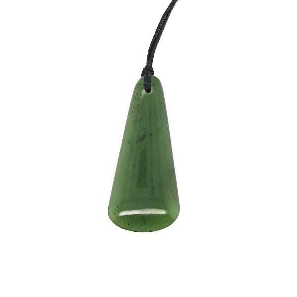 Nz pounamu greenstone polished free form drop necklace