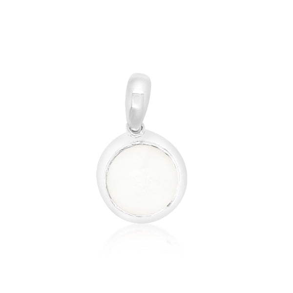 Recon opal rubover pendant in sterling silver