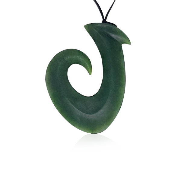 International greenstone open hook necklace