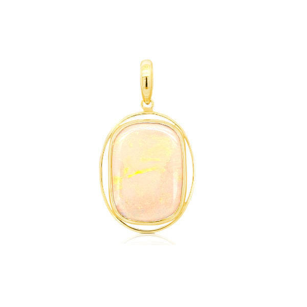 Stunning 8.5ct opal pendant in 9ct yellow gold