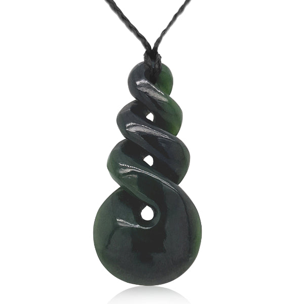 International greenstone triple twist necklace