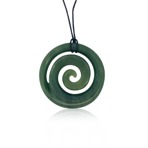 NZ pounamu greenstone koru necklace