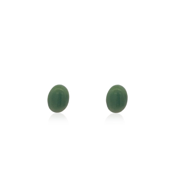 Greenstone oval stud earrings