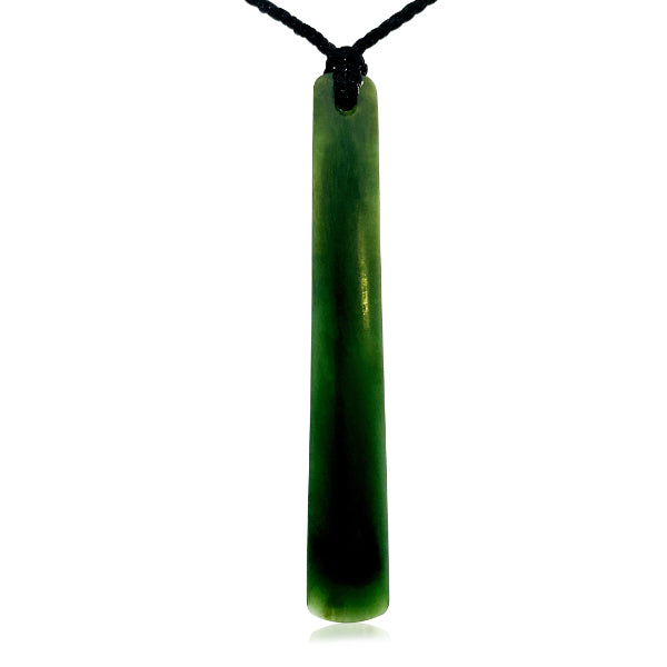 NZ pounamu greenstone freeform drop necklace