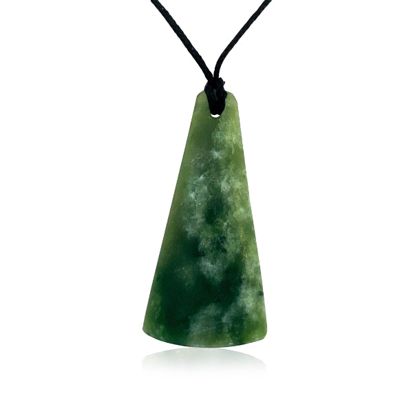 NZ pounamu greenstone freeform drop necklace