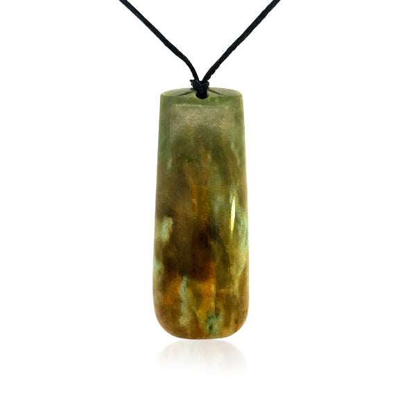 NZ pounamu greenstone flower jade drop necklace