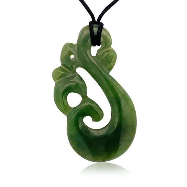 NZ pounamu greenstone manaia necklace on slider cord