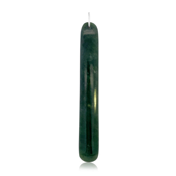 NZ pounamu greenstone pole drop necklace