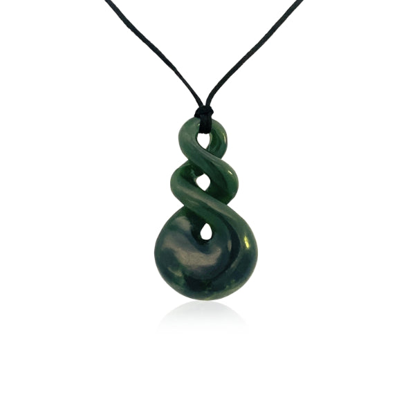 NZ pounamu greenstone twist necklace