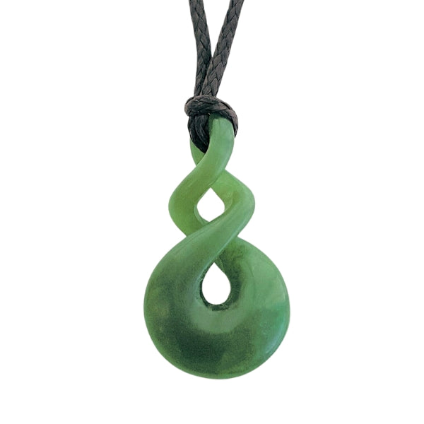 NZ pounamu greenstone single twist or pikorua necklace