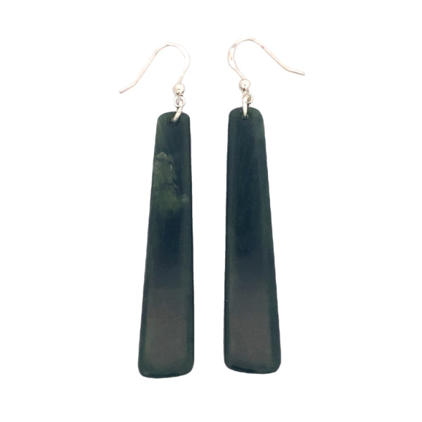 NZ pounamu greenstone drops on sterling silver hooks