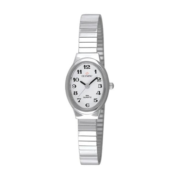 Olympic Women's quartz watch with expander band in stainless steel