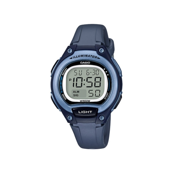 Casio women's quartz digital sports watch in blue