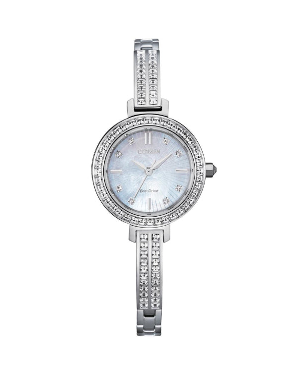 Citizen women's solar dress watch with mother of pearl dial