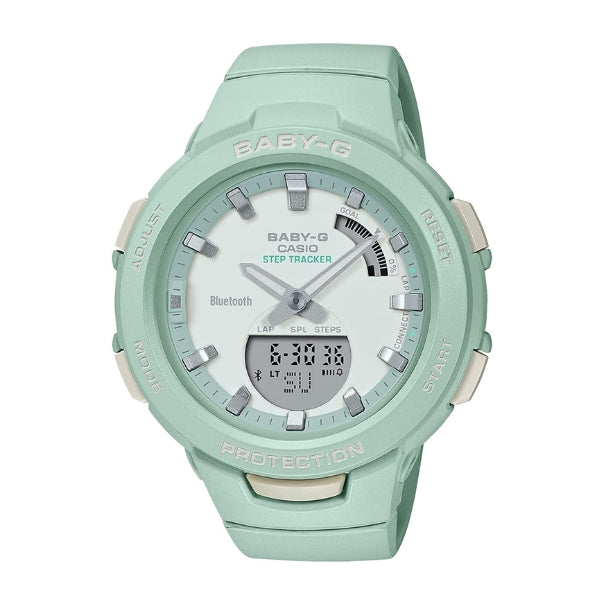 Casio women's Baby-G quartz sports watch in pastel green